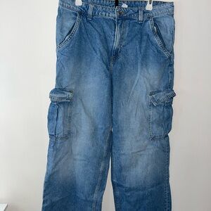 Divided Women’s Blue Wide Leg Cargo Jeans